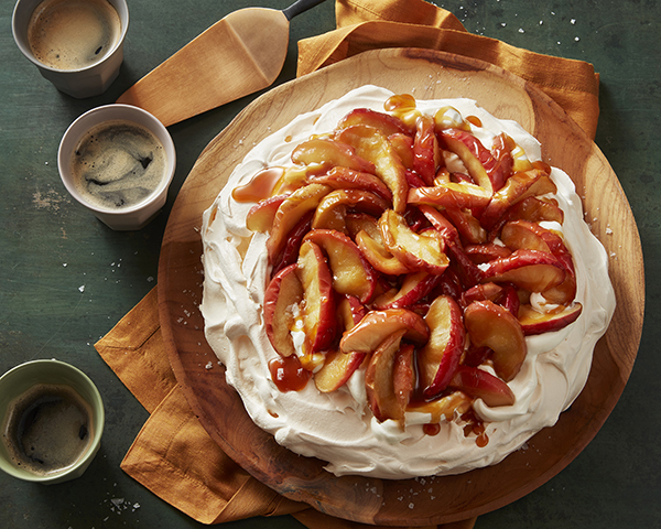 Roasted Apple Pavlova With Salted Caramel Sauce | Mildmay Town Crier